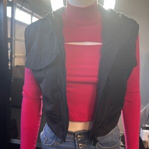 Black Cargo Vest NWT